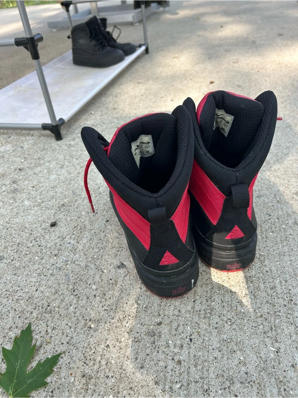 Nike ACG Red and Black Lace-Up Outdoor Boots
